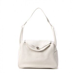 Hermes Taurillon Clemence Lindy 30 White